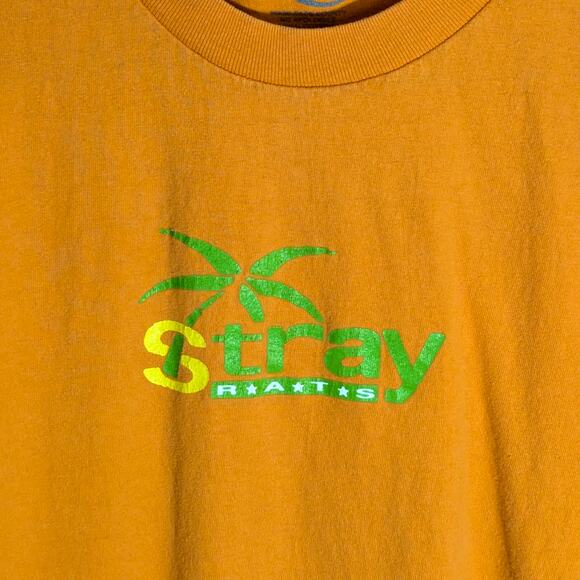 Stray Rats L Orange Graphic T-Shirt Mens Large Miami Streetwear Skate Mexico - Picture 2 of 5